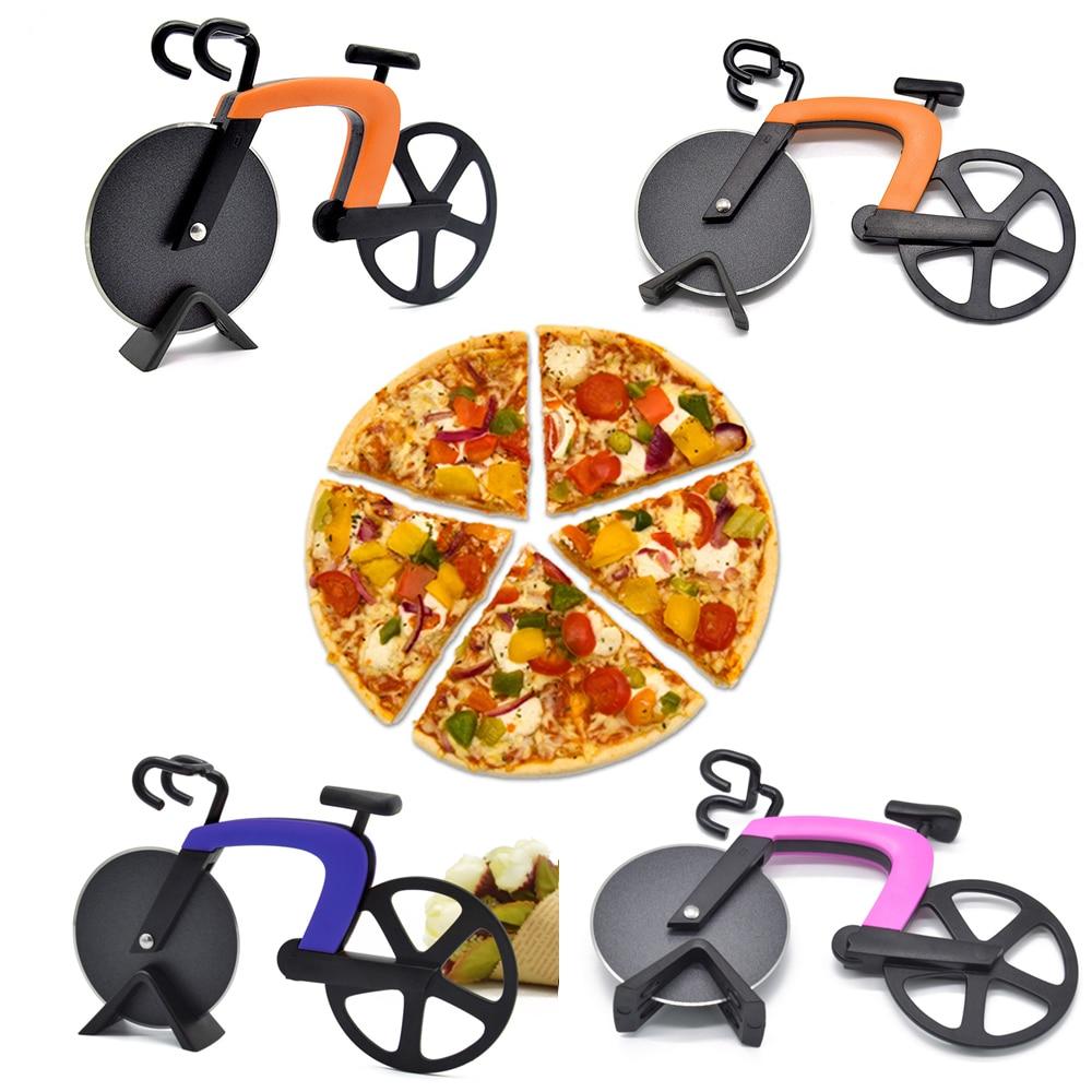 Pizza Cutter Pizza Knife Two-wheel Bicycle Shape Cutting Knife